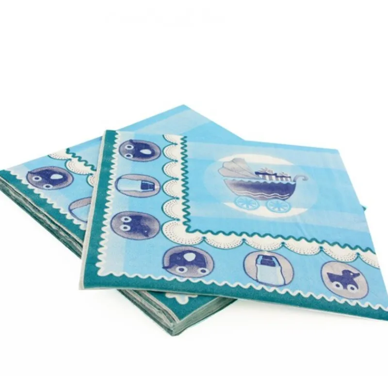 20 Serviettes En Papier Baptême Bleu Patisdecor>Cerf Dellier Hot