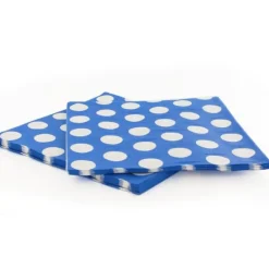 20 Serviettes Papier Bleu Pois Blanc Patisdecor>Cerf Dellier New