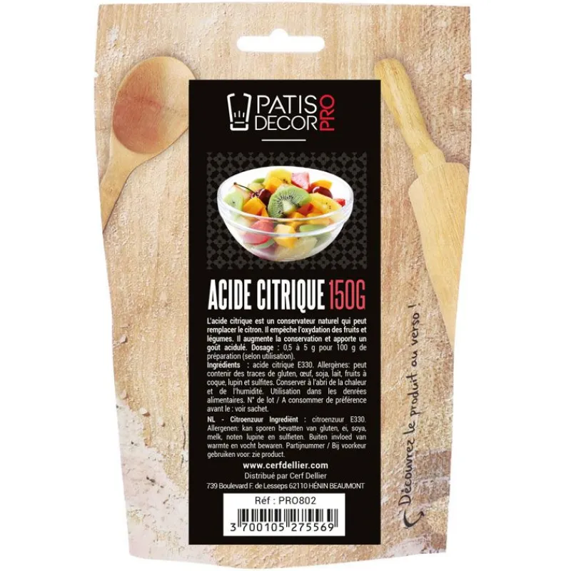 Cerf Dellier Acidifiants*Acide Citrique Patisdecor Pro 150 G