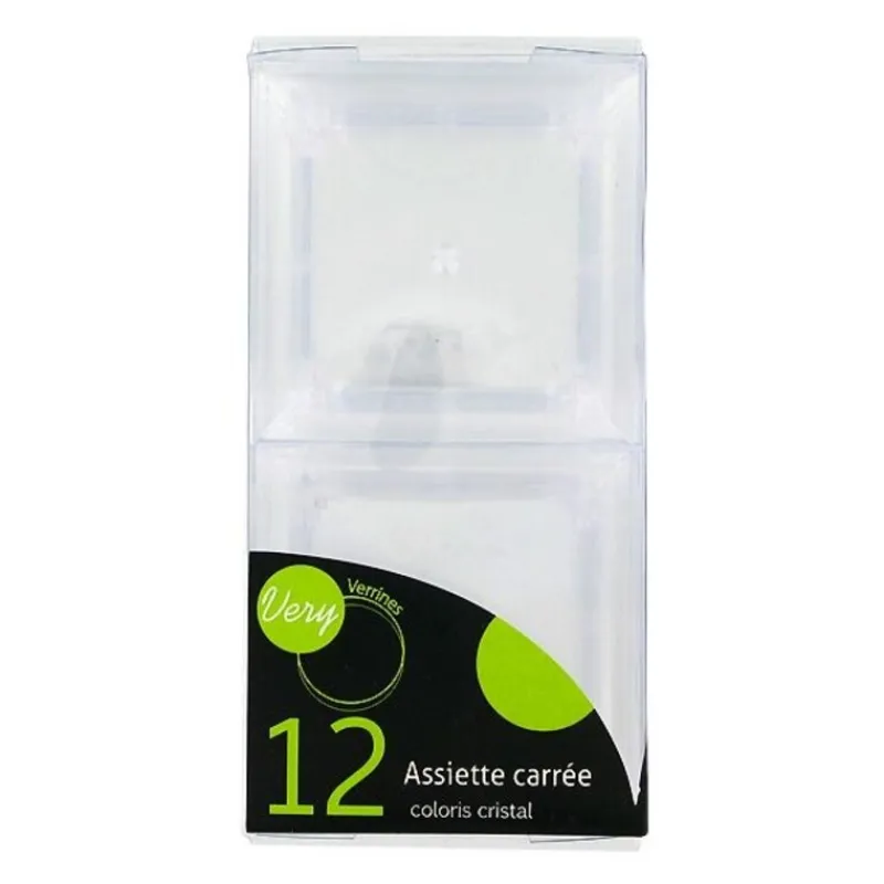Assiette Carree Cristal Very Verrines (X12)>Cerf Dellier Outlet