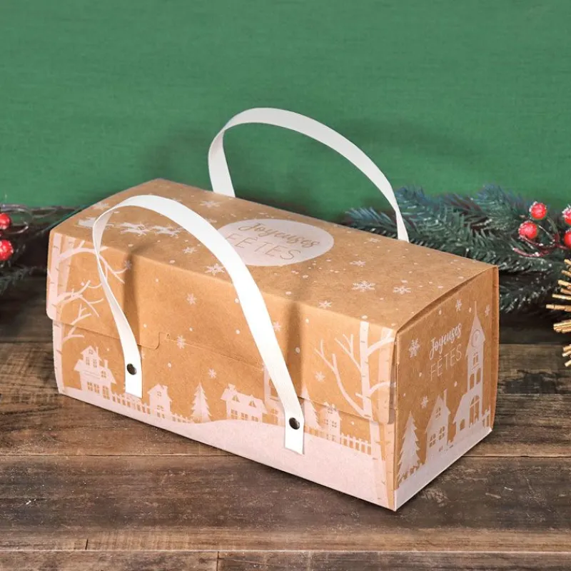 Boite A Bûche Kraft A Poignées Decor Village>Cerf Dellier Outlet