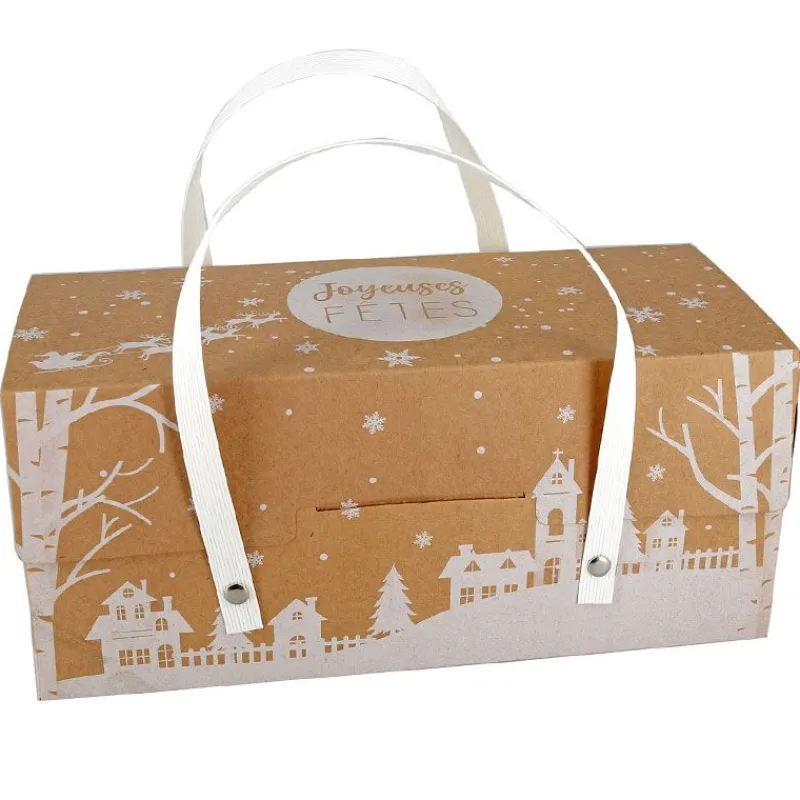 Boite A Bûche Kraft A Poignées Decor Village>Cerf Dellier Outlet