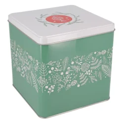 Boite A Biscuits De Noël Houx En Metal 14,5 Cm>Cerf Dellier New
