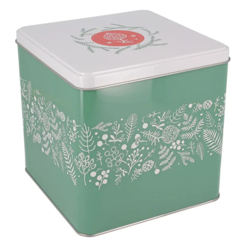 Boite A Biscuits De Noël Houx En Metal 14,5 Cm>Cerf Dellier New