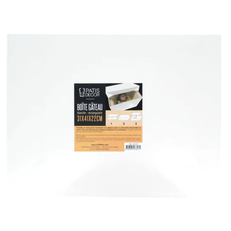 Boite Patissiere Blanche 31 X 41 X 22 Cm Patisdecor>Cerf Dellier Outlet