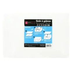 Boite Patissiere Blanche 21 X 31 X H 20 Cm Patisdecor>Cerf Dellier Online