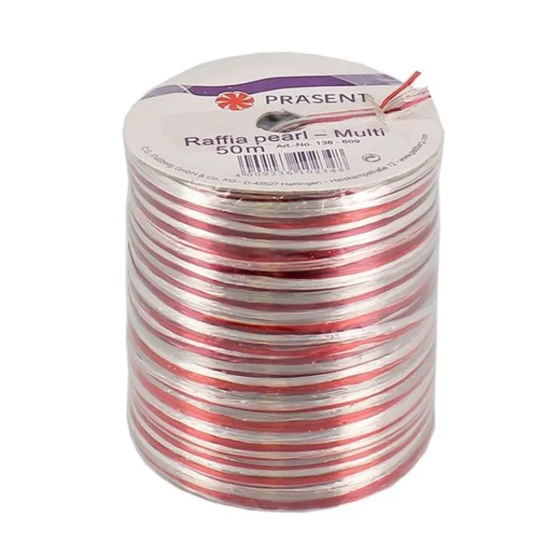 Bolduc Raphia Pearl Rouge / Argent 50 M>Cerf Dellier Sale
