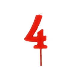 Bougie Anniversaire Chiffre 4 Rouge Patisdecor>Cerf Dellier
