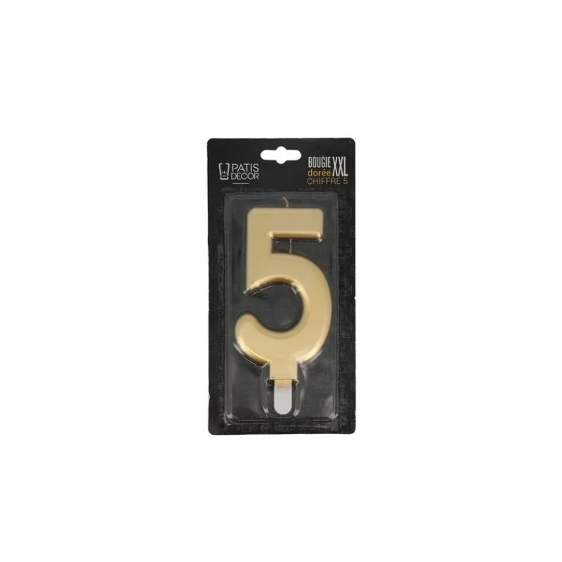 Bougie Anniversaire Doree Xxl Chiffre 5 Patisdecor>Cerf Dellier Best