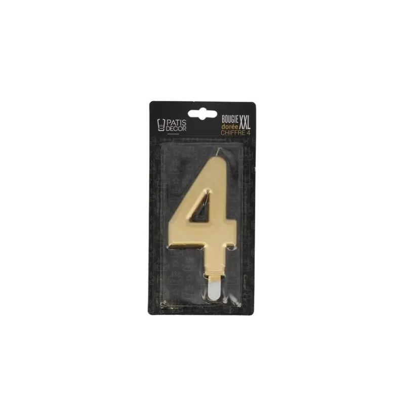 Bougie Anniversaire Doree Xxl Chiffre 4 Patisdecor>Cerf Dellier Clearance
