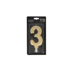 Bougie Anniversaire Doree Xxl Chiffre 3 Patisdecor>Cerf Dellier