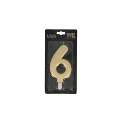 Bougie Anniversaire Doree Xxl Chiffre 6 Patisdecor>Cerf Dellier New