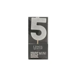 Bougie Argentee Pailletee Chiffre 5 Patisdecor>Cerf Dellier Hot