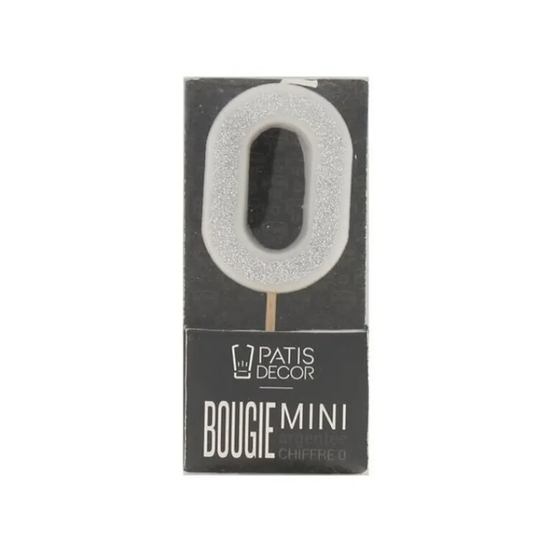 Bougie Argentee Pailletee Chiffre 0 Patisdecor>Cerf Dellier Best