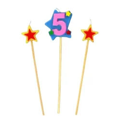Bougies Chiffre 5 Et Etoiles Sur Piques Patisdecor>Cerf Dellier