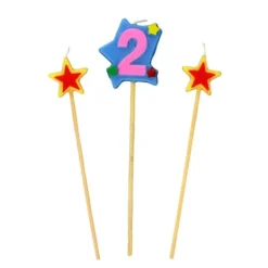 Bougies Chiffre 2 Et Etoiles Sur Piques Patisdecor>Cerf Dellier Outlet