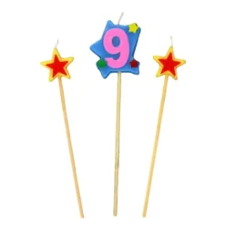 Bougies Chiffre 9 Et Etoiles Sur Piques Patisdecor>Cerf Dellier Discount