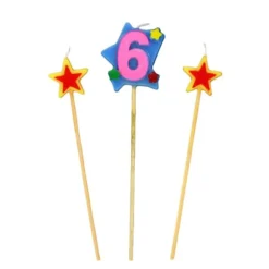 Bougies Chiffre 6 Et Etoiles Sur Piques Patisdecor>Cerf Dellier Sale