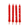 Bougies Rouges Coeurs Blancs Patisdecor (X 8)>Cerf Dellier Discount