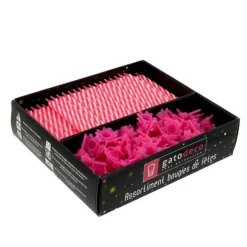 Bougies Torsadees 6 Cm Et Bobeches Roses Patisdecor (X 125)>Cerf Dellier New