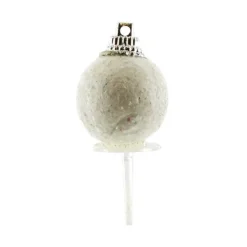 Boules De Noël Blanches Paillettes Sur Pique (X50)>Cerf Dellier Outlet