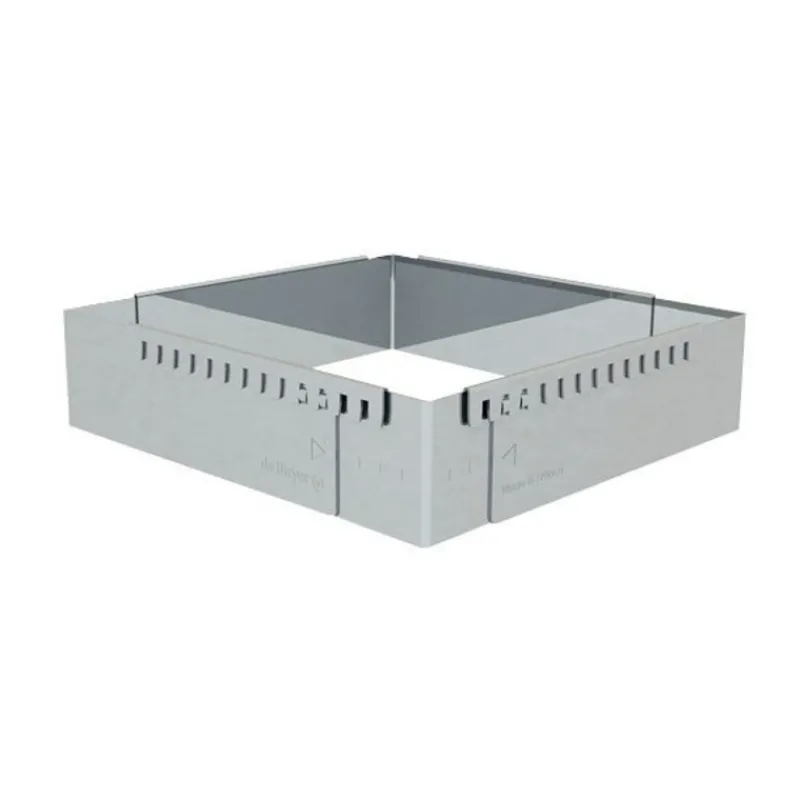 Cerf Dellier Caisses À Génoise*Cadre A Entremets Extensible Inox Carre 20 A 37 Cm De Buyer