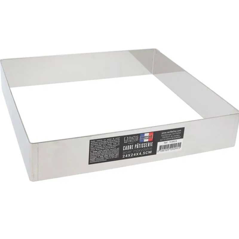 Cerf Dellier Cadres À Patisserie*Cadre A Mousse Inox H 4,5 Cm 24 X 24 Cm Patisdecor