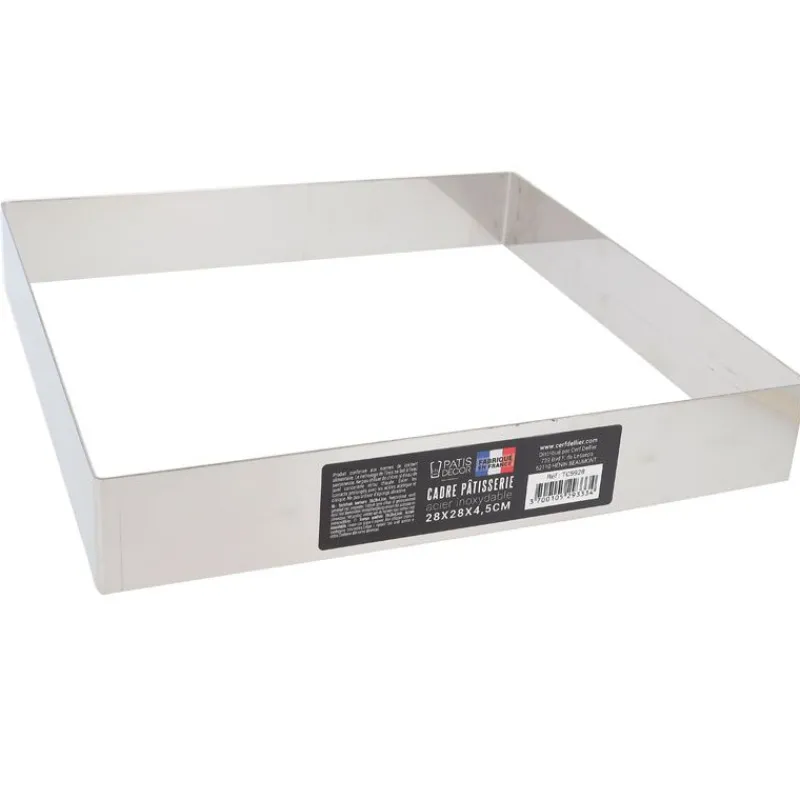 Cerf Dellier Cadres À Patisserie*Cadre A Mousse Inox H 4,5 Cm 28 X 28 Cm Patisdecor