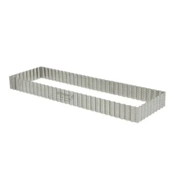 Cerf Dellier Caisses À Génoise*Cadre A Tarte Rectangulaire Cannele Et Perfore Inox H 3 Cm - 35 X 10 Cm De Buyer