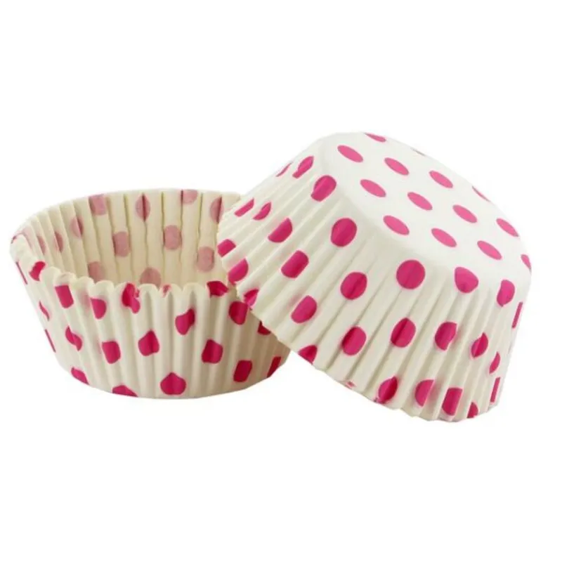 Caissettes Cupcakes Blanches A Pois Roses (X50)>Cerf Dellier Discount
