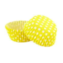 Caissettes Cupcakes Jaunes A Pois Blancs (X50)>Cerf Dellier Sale