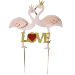 Cake Topper Flamants Roses Love Patisdecor>Cerf Dellier Online