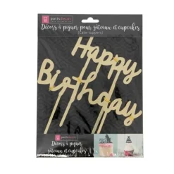 Cake Topper Happy Birthday Dore>Cerf Dellier Best