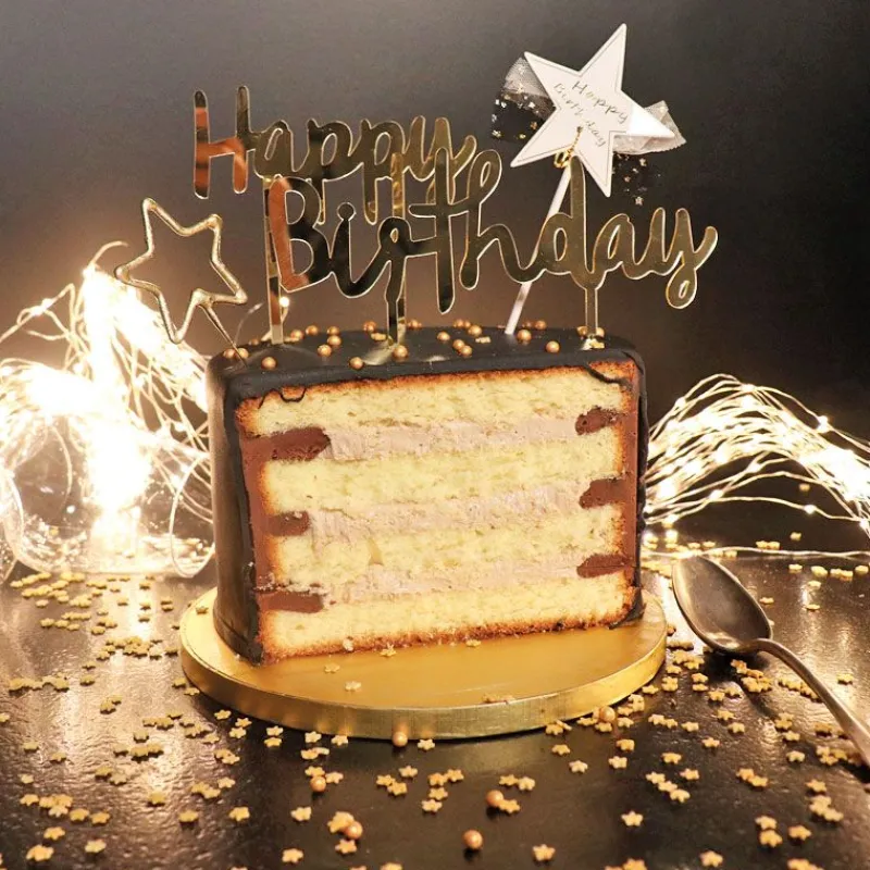 Cake Topper Happy Birthday Dore>Cerf Dellier Best