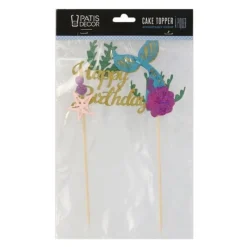 Cake Topper Happy Birthday Sirene Patisdecor>Cerf Dellier Clearance