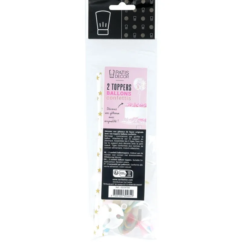 Cake Toppers Ballons & Confettis (X2)>Cerf Dellier Hot