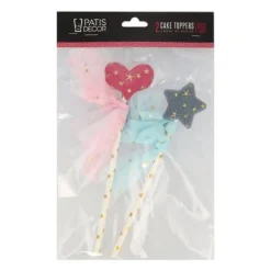 Cake Toppers Coeur Et Etoile (X 2) Patisdecor>Cerf Dellier