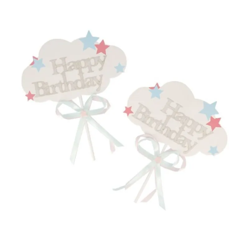 Cake Toppers Nuages Happy Birthday Patisdecor (X 2)>Cerf Dellier Sale