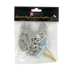 Cake Toppers Pâques Gris (X3)>Cerf Dellier Clearance