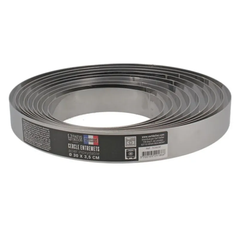 Cerf Dellier Cercles À Patisserie*Cercle A Entremets Inox H 3,5 Cm 28 Cm Patisdecor