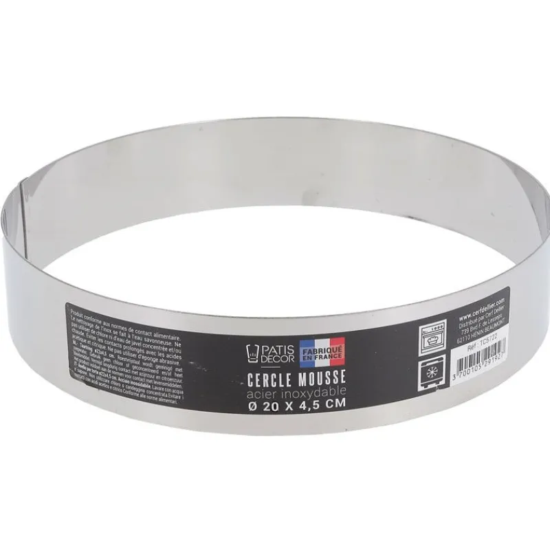 Cerf Dellier Cercles À Patisserie*Cercle A Mousse Inox H 4,5 Cm 20 Cm Patisdecor