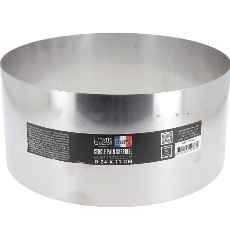 Cerf Dellier Cercles À Patisserie*Cercle A Pain Surprise Inox H 11 Cm Diam 24 Cm Patisdecor
