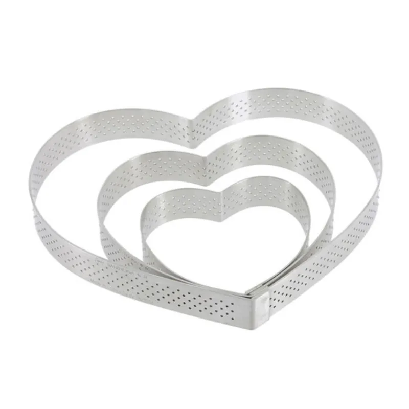 Cerf Dellier Cercles À Patisserie*Cercle A Tarte Coeur Perfore Inox H 2 Cm De Buyer