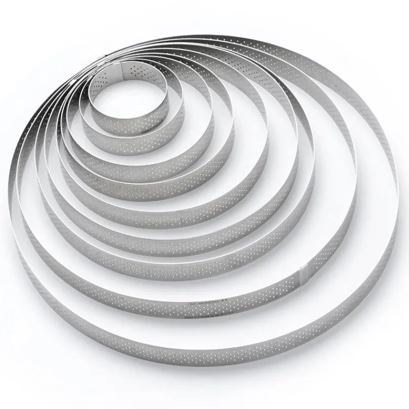 Cerf Dellier Cercles À Patisserie*Cercle A Tarte Perfore A Bord Droit Inox H 2 Cm De Buyer