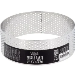 Cerf Dellier Cercles À Patisserie*Cercle A Tarte Perfore Inox H 3,5 Cm 10 Cm Patisdecor