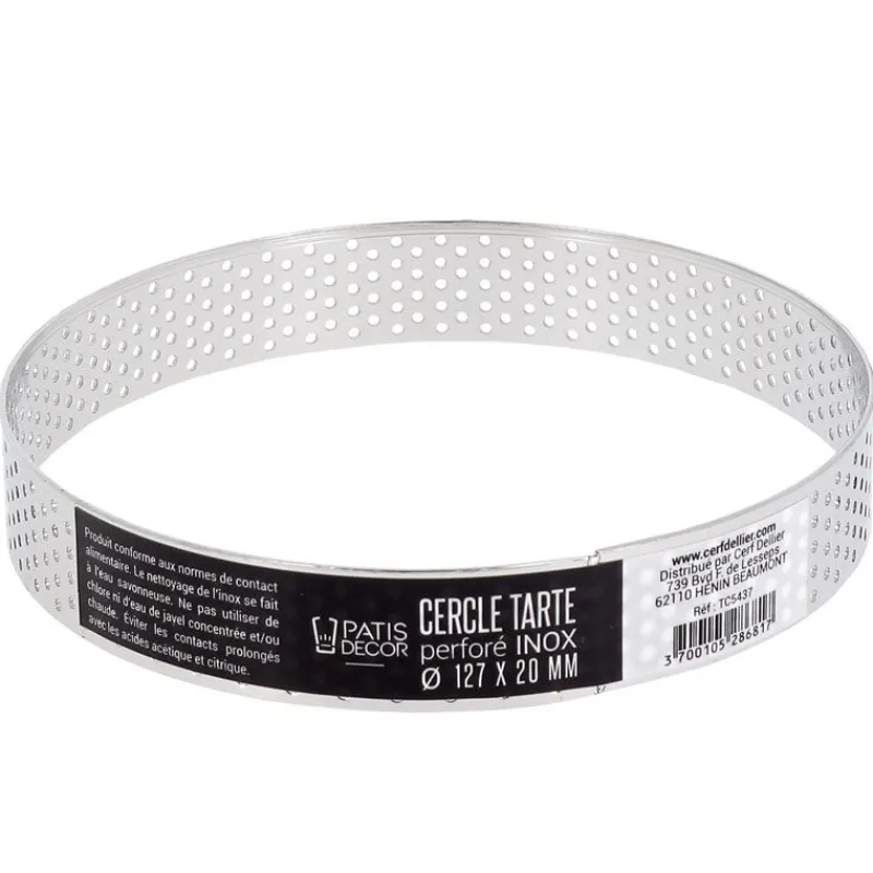 Cerf Dellier Cercles À Patisserie*Cercle A Tarte Perfore Inox H 2 Cm 12 Cm Patisdecor