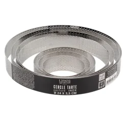 Cerf Dellier Cercles À Patisserie*Cercle A Tarte Perfore Inox H 3,5 Cm 22 Cm Patisdecor
