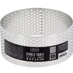 Cerf Dellier Cercles À Patisserie*Cercle A Tarte Perfore Inox H 3,5 Cm 8 Cm Patisdecor