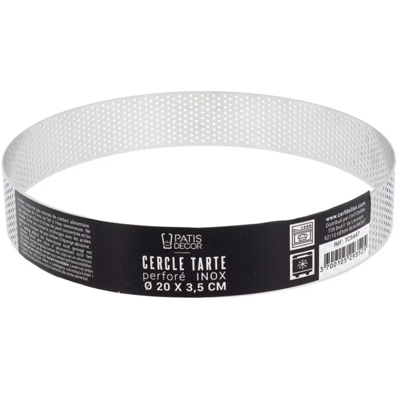 Cerf Dellier Cercles À Patisserie*Cercle A Tarte Perfore Inox H 3,5 Cm 20 Cm Patisdecor