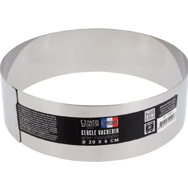 Cerf Dellier Cercles À Patisserie*Cercle A Vacherin Inox H 6 Cm 20 Cm Patisdecor